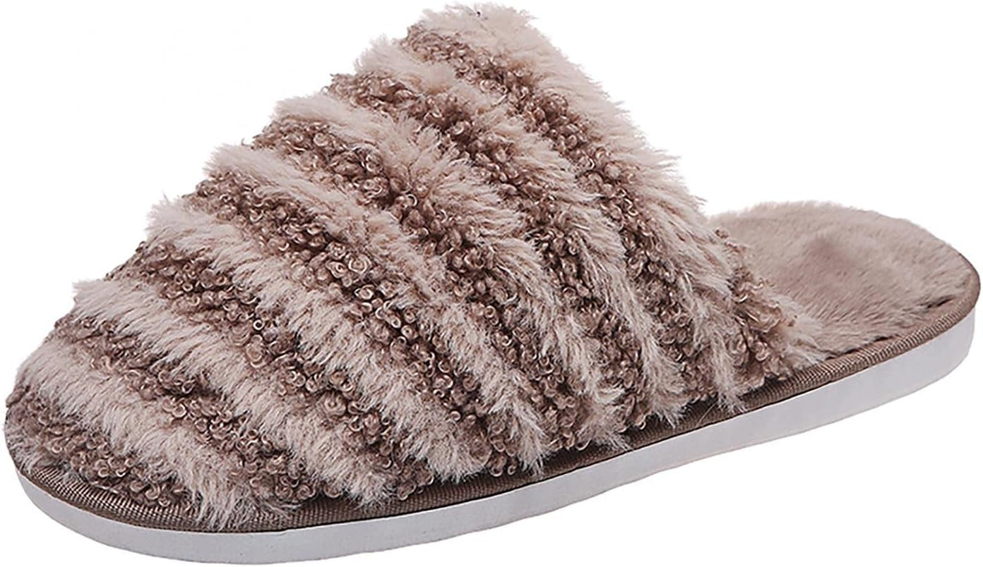 Cozy Women's Fuzzy Memory Foam Slippers - Plush Indoor/Outdoor Slip-On House Shoes