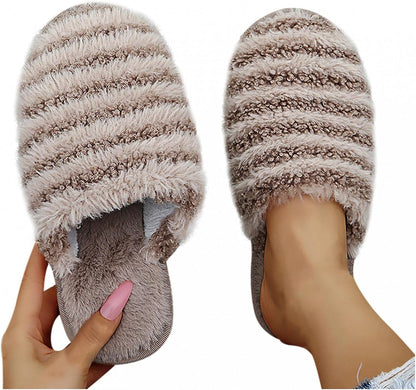 Cozy Women's Fuzzy Memory Foam Slippers - Plush Indoor/Outdoor Slip-On House Shoes