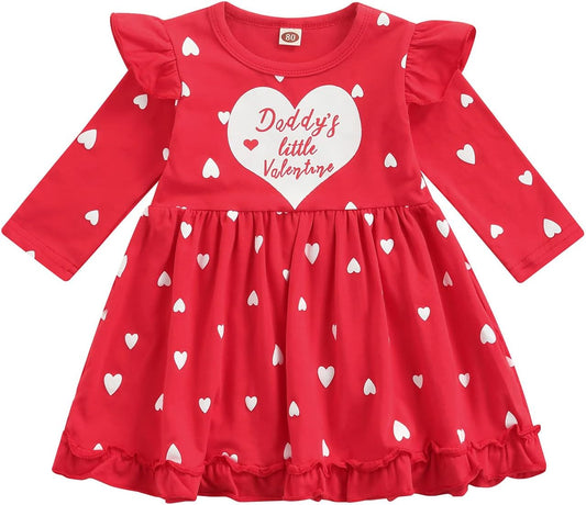 Charming Long Sleeve Tulle Tutu Dress for Baby Girls - Perfect Valentine's Outfit with Heart Design (12-18 Months)