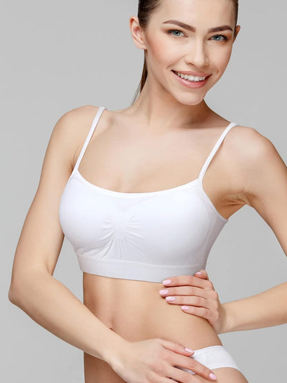 Satinior Women's 4-Pack Wireless Bralette Cami Tank Tops - Comfortable Sports Bras