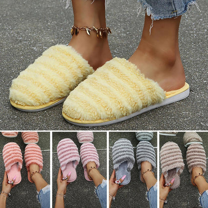Cozy Women's Fuzzy Memory Foam Slippers - Plush Indoor/Outdoor Slip-On House Shoes