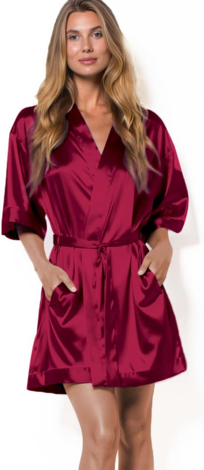 Turquaz Satin Kimono Robes for Women - Elegant Bridesmaid & Bride Silky Lingerie Robes